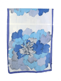 U at Home Silk Feeling Floral Blue Scarf