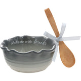 U at Home 4.5” Friends Ceramic Bowl With Bamboo Spoon