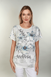 U at Home Beaded Floral Top White