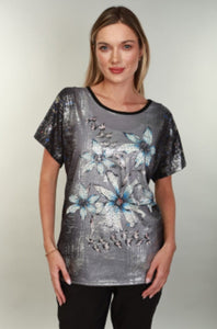 U at Home Bling Floral Soft Grey