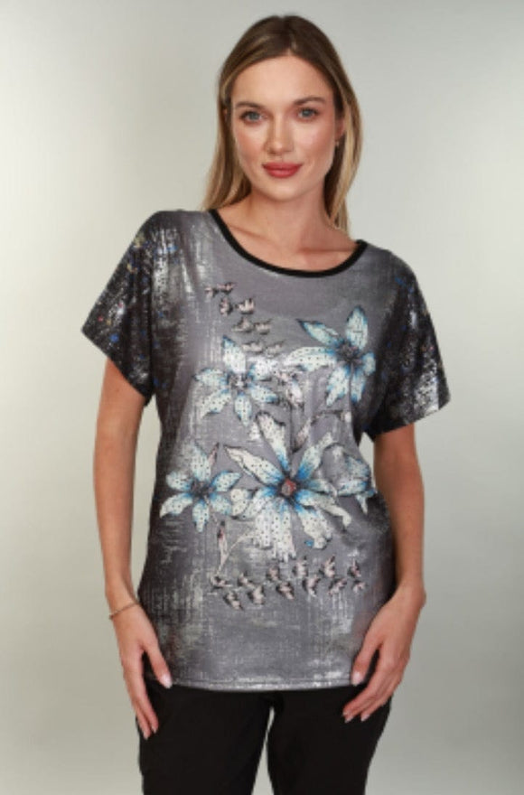 U at Home Bling Floral Soft Grey