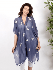 U at Home Blue Kimono With Dragonflies