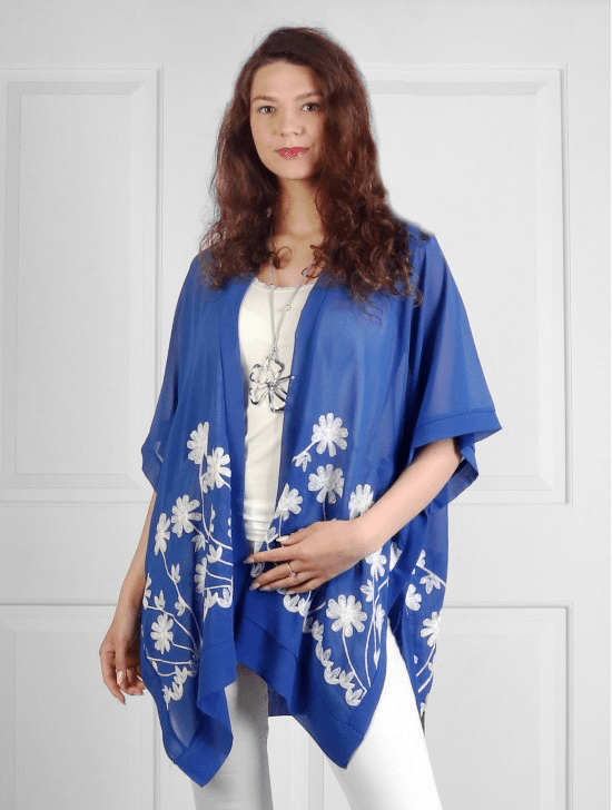 U at Home Flowy Royal Kimono With Flowers