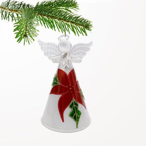 U at Home Glass Angel Poinsettia Design