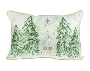 U at Home Green Tree With Church Pillows