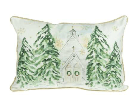 U at Home Green Tree With Church Pillows