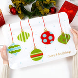U at Home Holiday Glass Tray 16.75” x 11”