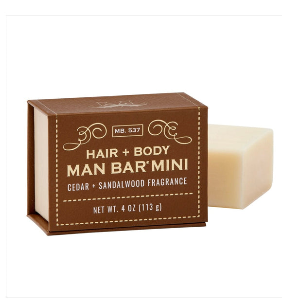 U at Home Man Bar Hair + Body Mini Cedar +Sandalwood Soap