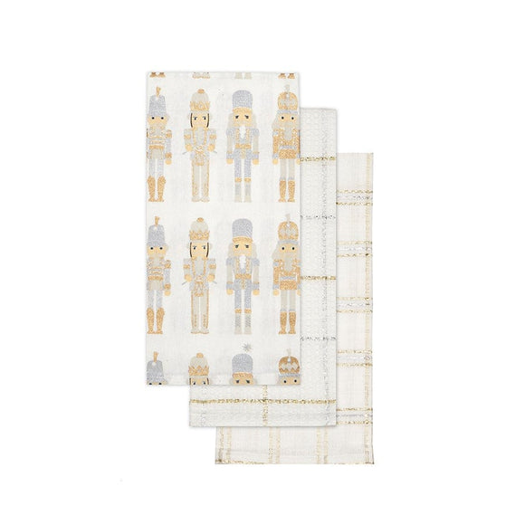 U at Home Nutcracker Metallic Tea Towel Set
