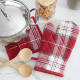 U at Home Oven Mitt/Potholder Set- Red Plaid