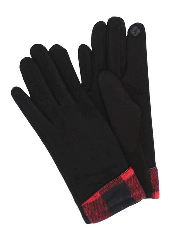 U at Home Red/ Black Cuff Texting Gloves