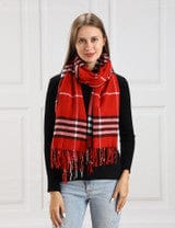 U at Home Red Plaid Winter Scarf