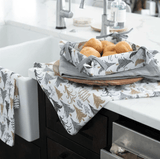 U at Home Tea Towel/Basket 4Pc- Holiday Trees