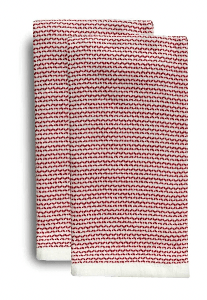 U at Home Texture Terry Towel Set of 2 Red