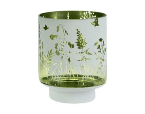 U at Home White & Green Flower Vase 6” x 4.5”