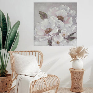 U at Home White Magnolia Flowers Painting