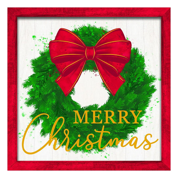 Elby Merry Christmas Wreath Plaque