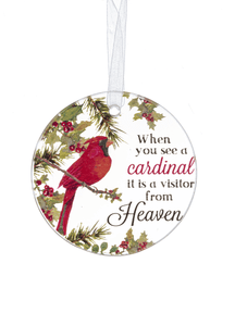 GANZ Ornament - When you see a cardinal it is a visitor from Heaven