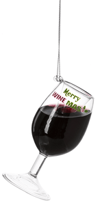 GANZ Wine Glass Ornaments-Merry Wine Mas
