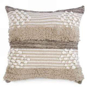 U at Home Beige Tufted cushion with White Loops