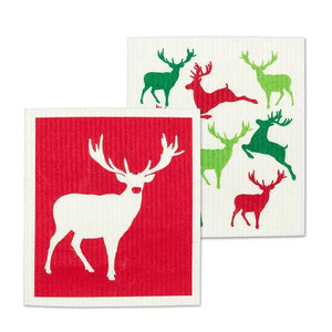 U at Home Bright Reindeer Dishcloths
