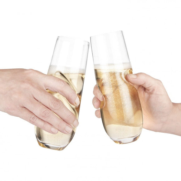 U at Home Bubbles Stemless Champagne / Sparkling Wine Glasses - Set of 2