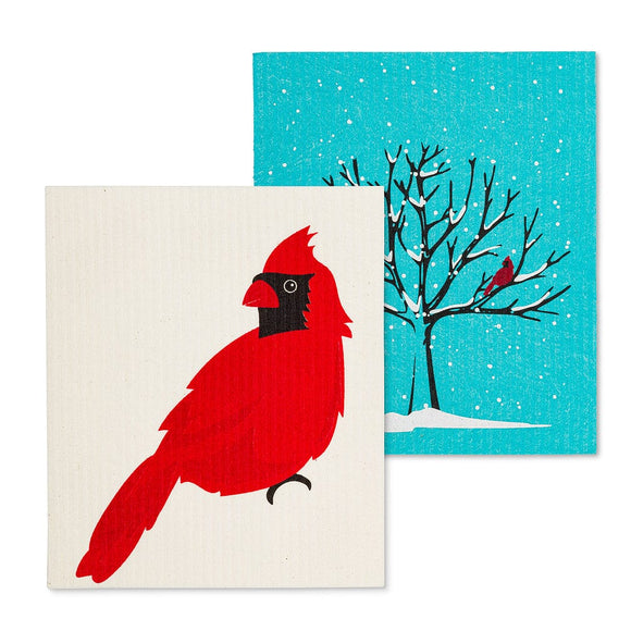 U at Home Cardinal & Tree Dishcloths. Set of 2