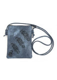 U at Home Dark Blue- Feather Crossbody Cellphone Bag