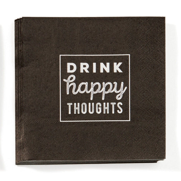 U at Home Drink Happy Thoughts- Cocktail Napkin