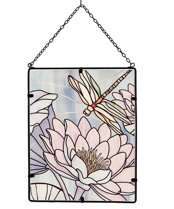 U at Home Glass Lotus/Dragonfly Wall Plaque