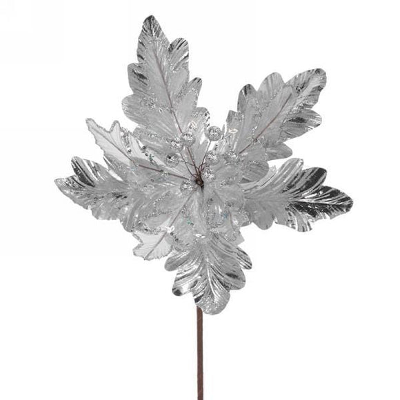U at Home Glitter Silver Flower Stem