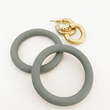 U at Home Grey & Gold Wooden Ring Earrings