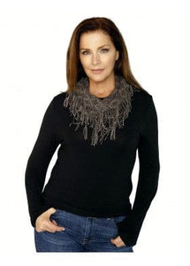 U at Home Grey/Grey  Knitted Crochet Infinity Scarf