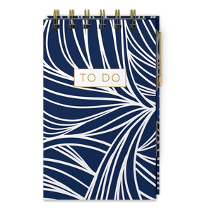 U at Home Indigo Waves Diamonds Jotter Note Pad & Pen