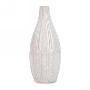 U at Home Ivory 9" Ridged Ceramic Vase