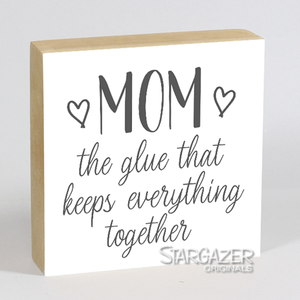 U at Home Mom- Wood Block
