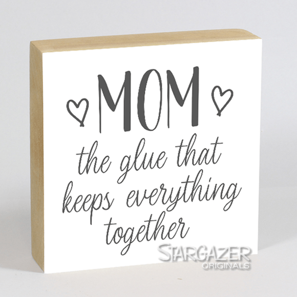 U at Home Mom- Wood Block