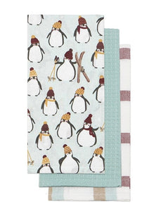 U at Home Penguin Kitchen Towel Set of 3 Blue