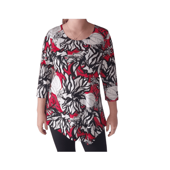 U at Home Red Asymmetrical Top