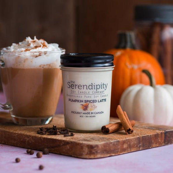 U at Home Serendipity 8oz Jar Candle- Pumpkin Spice Latte