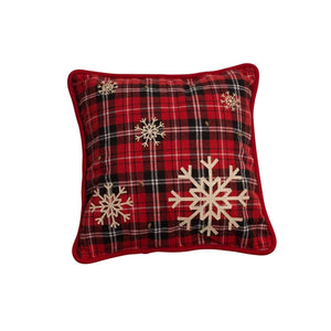 U at Home Snowflake Tartan Cushion Red