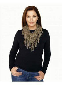 U at Home Taupe Knitted Crochet Infinity Scarf